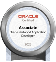 Oracle Redwood Application 2025 Certified Developer Associate badge